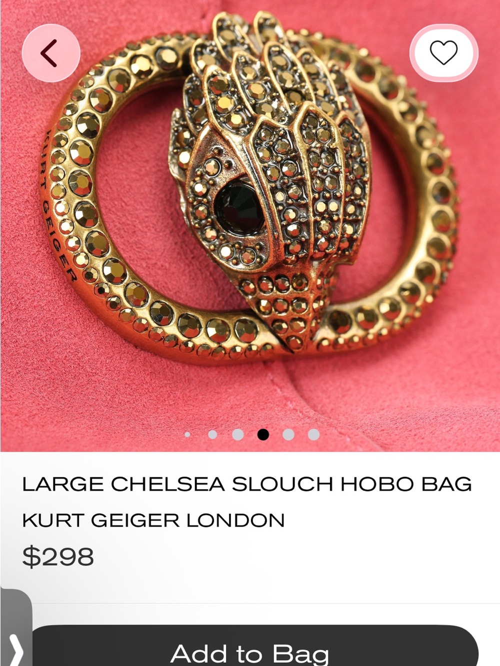 Large Kurt Geiger Chelsea Hobo bag - Picture 2 of 6